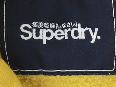 Superdry Women's Yellow Hoodie - Size 16, Logo Design