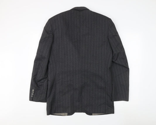 Mr Harry Men's Grey Striped Blazer, Size 38