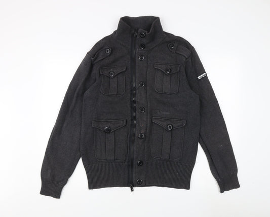 Duck and Cover Men's Black XL Military Jacket