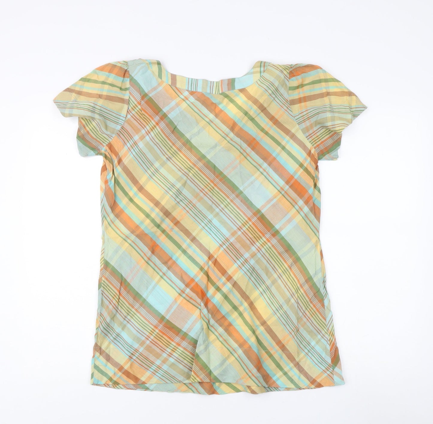 Marks and Spencer Women's Plaid Top, UK 14, Orange