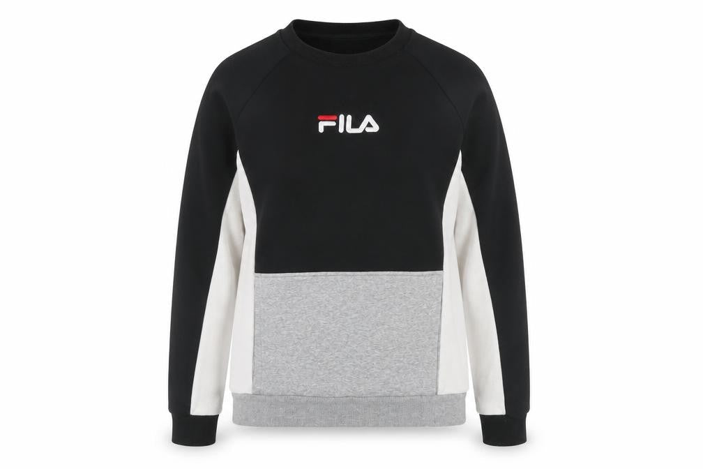 Unisex Adults UK S Regular FILA Black Pullover Sweatshirt