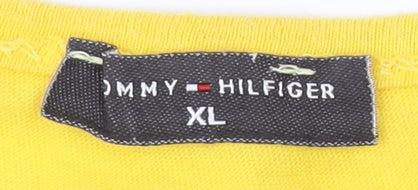 Tommy Hilfiger Men's XL Yellow Cotton T-Shirt - Classic Style