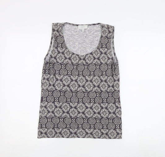 Laura Ashley Women's Grey Geometric Tank Top - Size 12