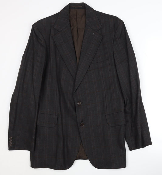 Magee Men's Brown Checked Blazer Size 42 Regular