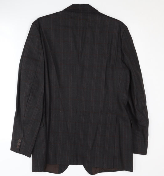Magee Men's Brown Checked Blazer Size 42 Regular