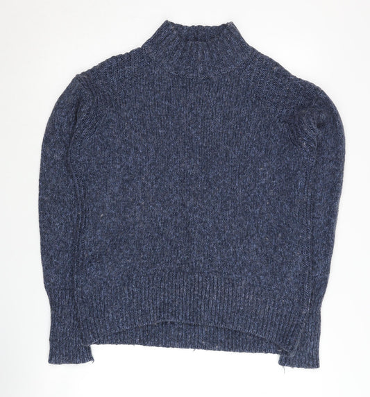 Fat Face Women's Blue Mock Neck Jumper, Size 10