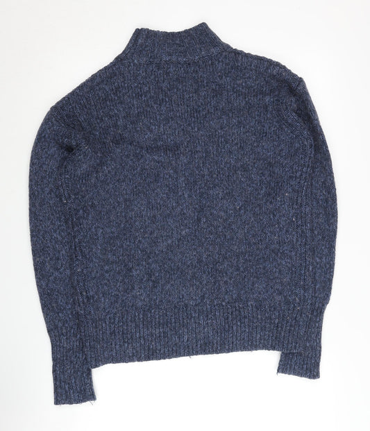 Fat Face Women's Blue Mock Neck Jumper, Size 10