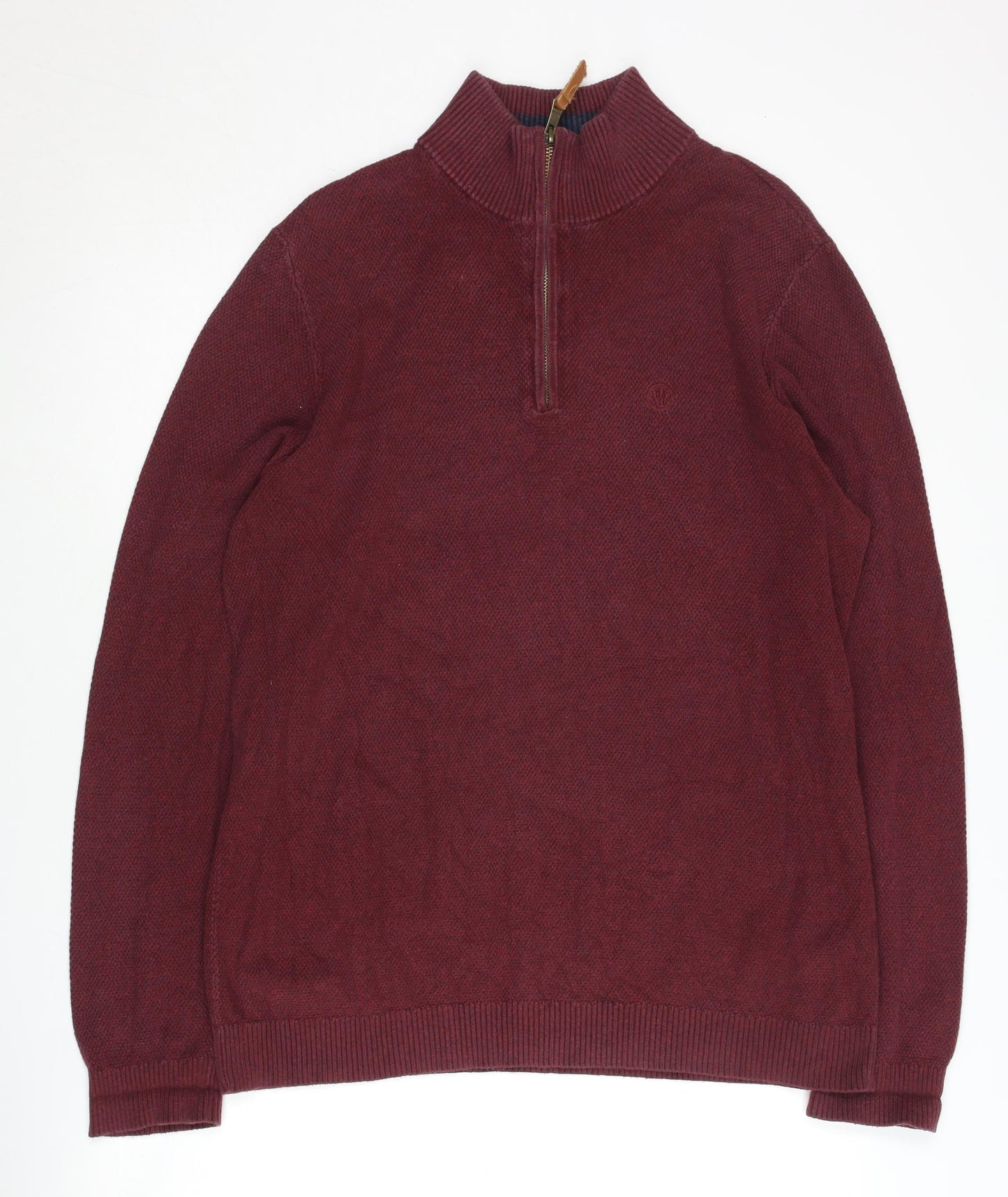 Fat Face Men’s Red Pullover Jumper M, 95% Cotton, Cashmere Blend