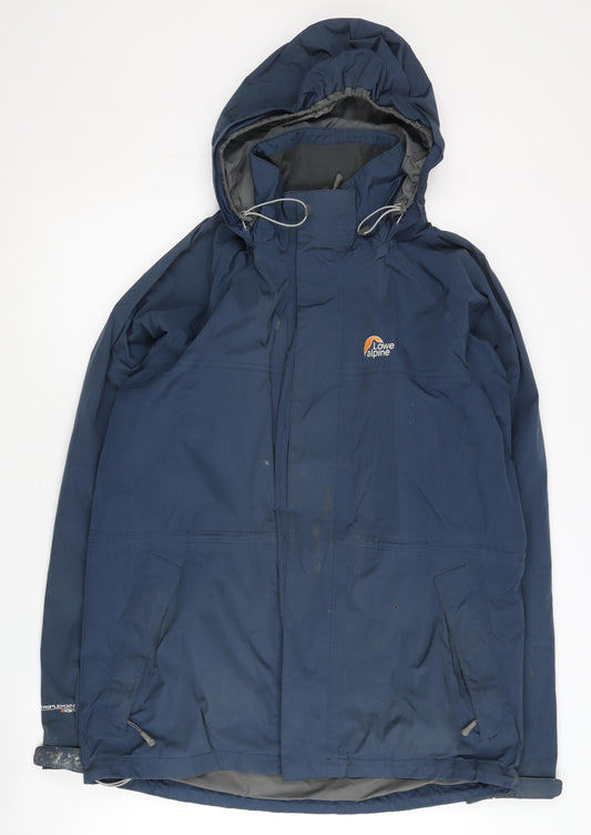 Lowe Alpine Men's Blue Medium Waterproof Hooded Jacket