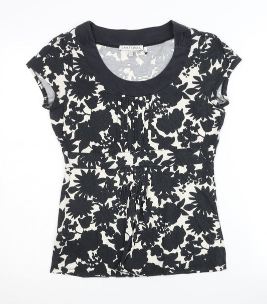 Laura Ashley Women's Floral Blouse Black & White Size 12