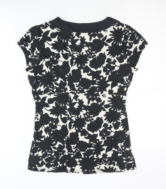 Laura Ashley Women's Floral Blouse Black & White Size 12