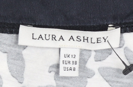 Laura Ashley Women's Floral Blouse Black & White Size 12