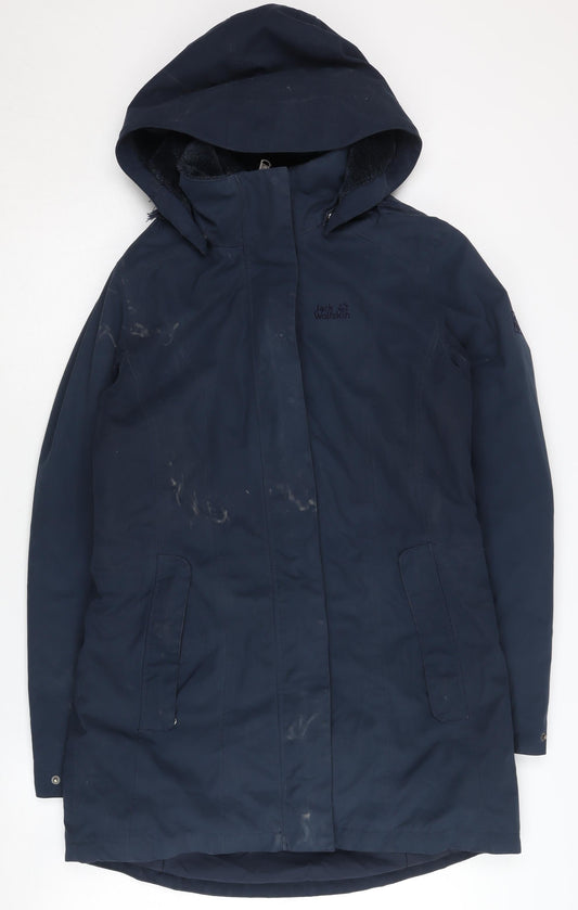 Jack Wolfskin Women's Blue Parka Jacket Size 8/10
