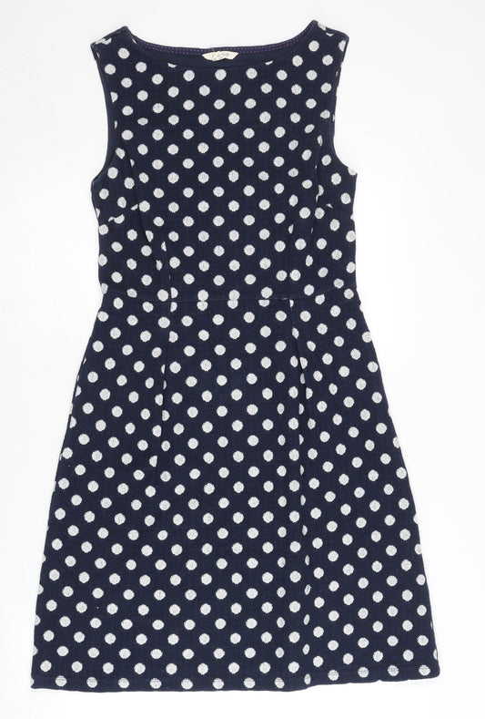 White Stuff Women's Blue Polka Dot Sleeveless Dress