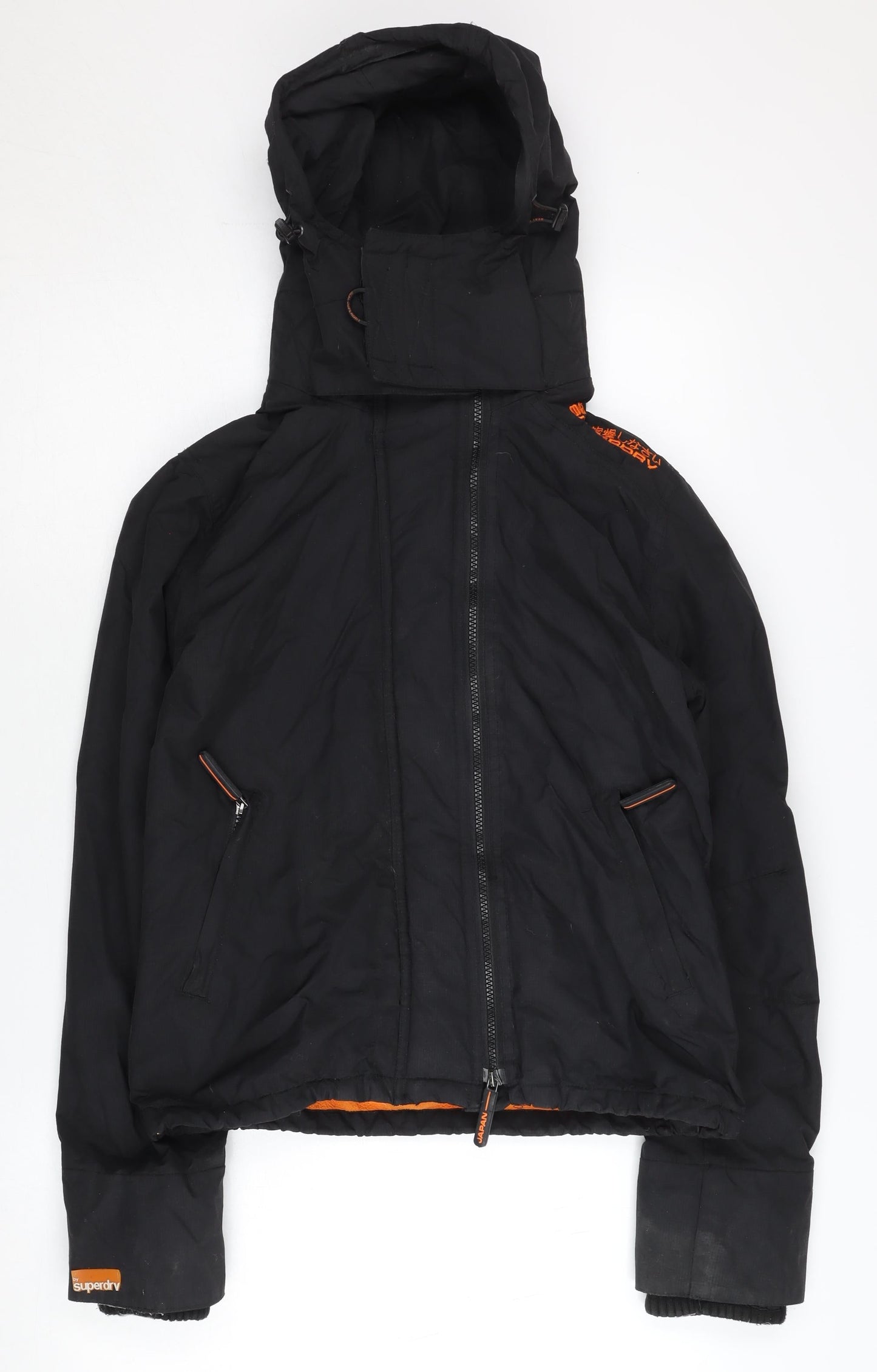 Superdry Men's Black Puffer Jacket M - Hooded & Logo