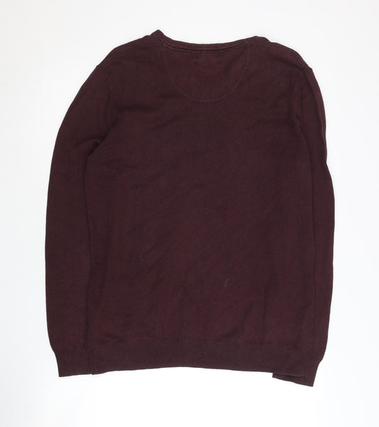 Jeff Banks Men’s Red V-Neck Cashmere Blend Jumper M