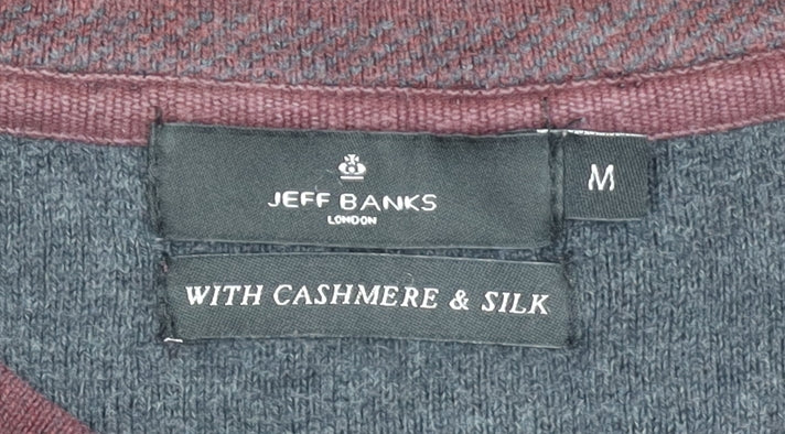 Jeff Banks Men’s Red V-Neck Cashmere Blend Jumper M