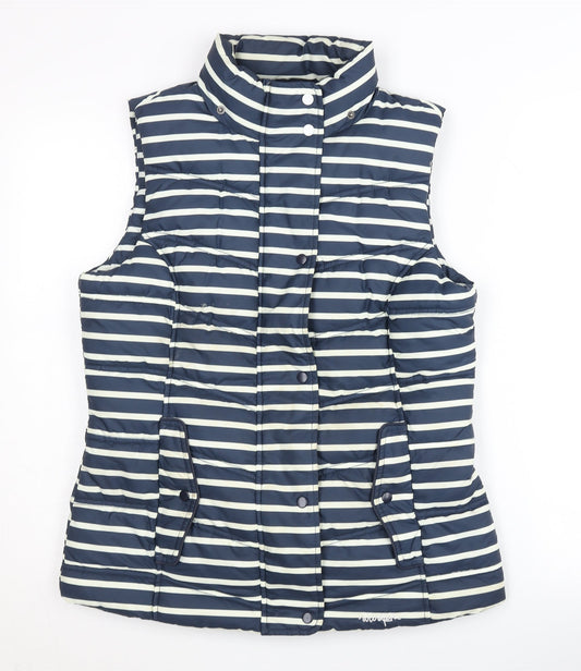 Weird Fish Women's Blue Striped Waistcoat Size 10