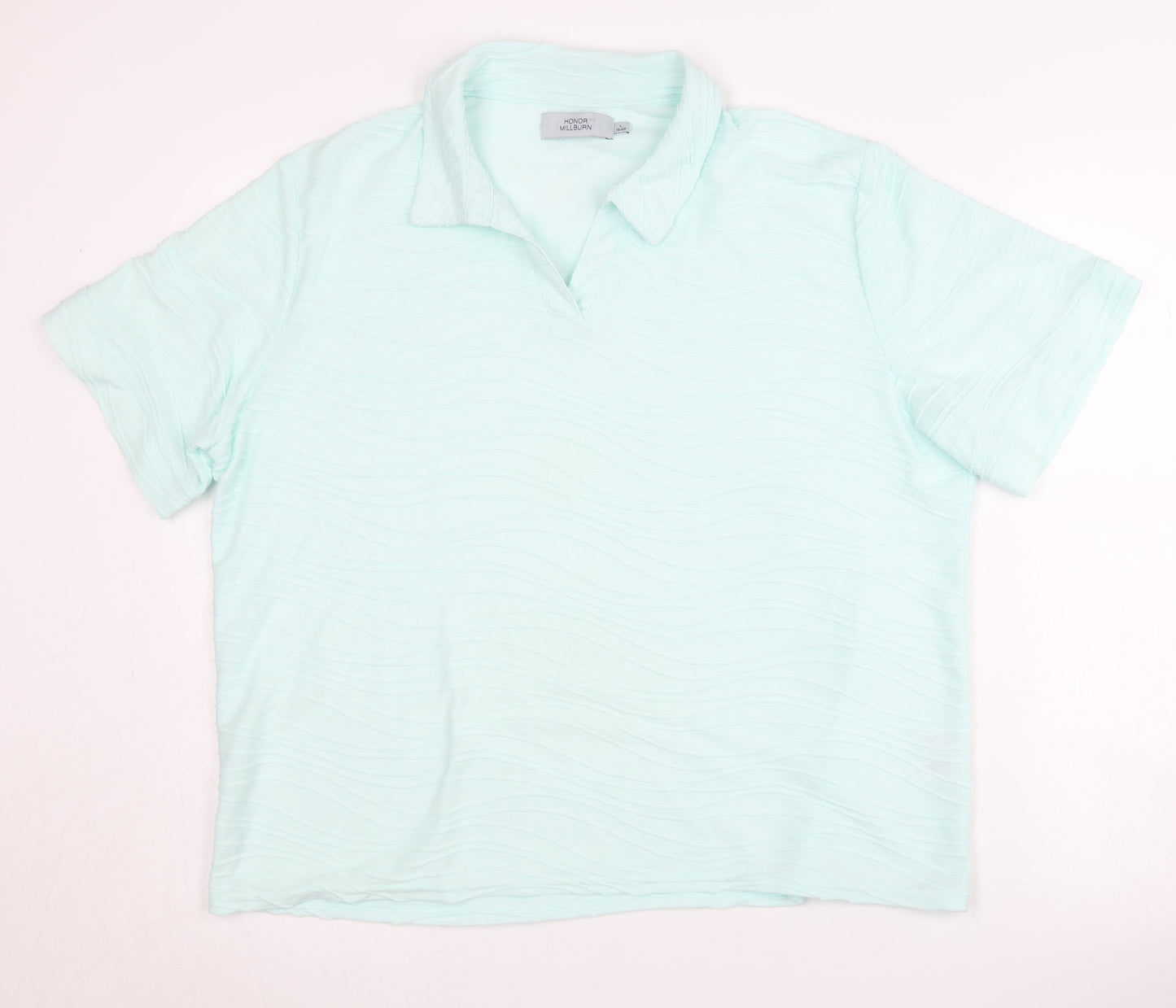 Honor Millburn Women's Blue Polo Shirt L Short Sleeve