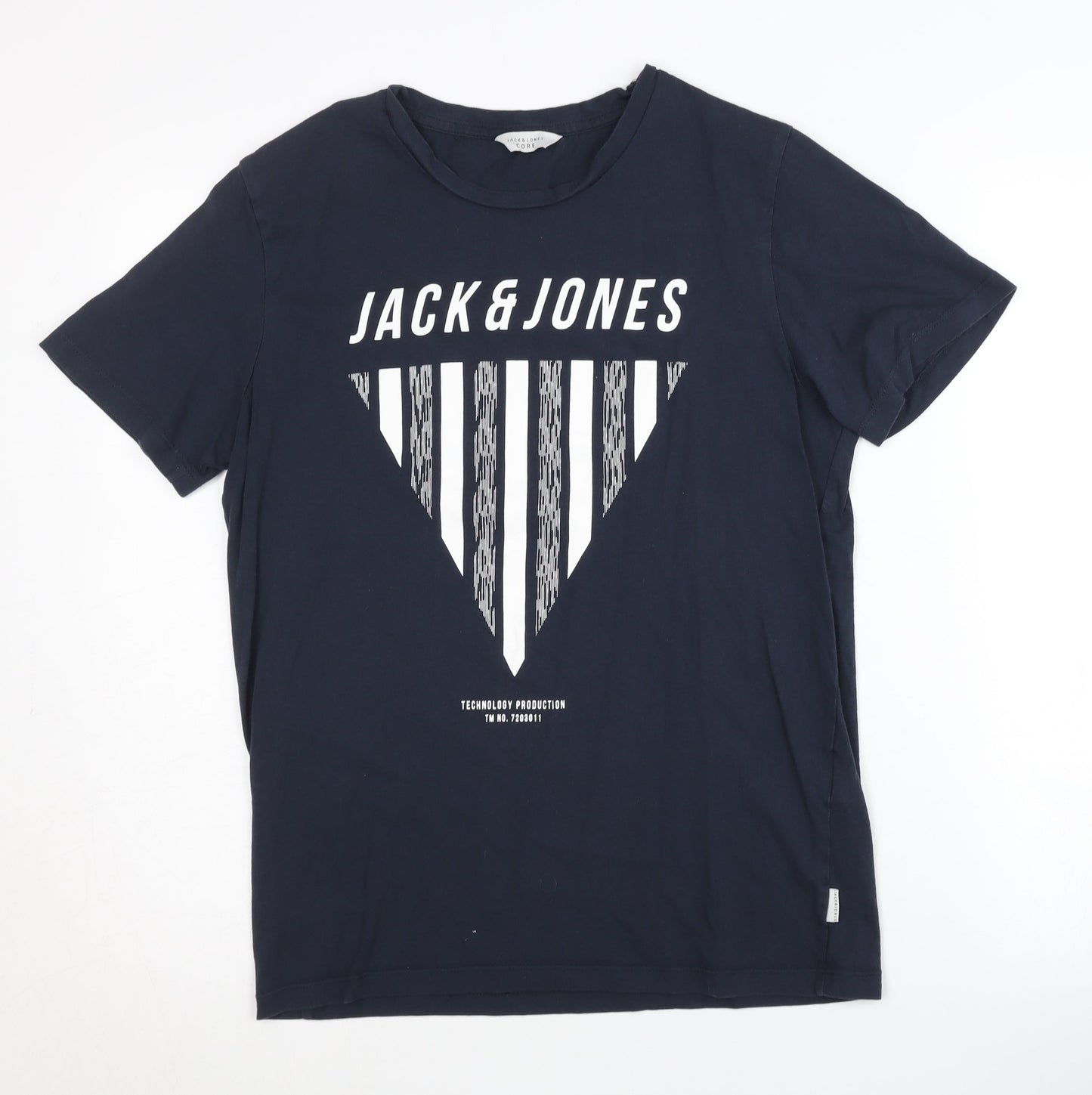 Jack & Jones Men's Blue Graphic Print T-Shirt Size S
