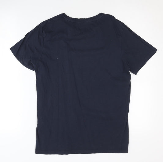 Jack & Jones Men's Blue Graphic Print T-Shirt Size S