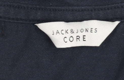 Jack & Jones Men's Blue Graphic Print T-Shirt Size S