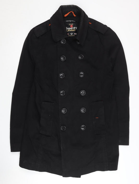 Superdry Women's Black Trench Coat L Classic Style