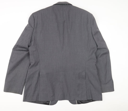 Jeff Banks Men's Grey Striped Blazer - 44 Regular Fit