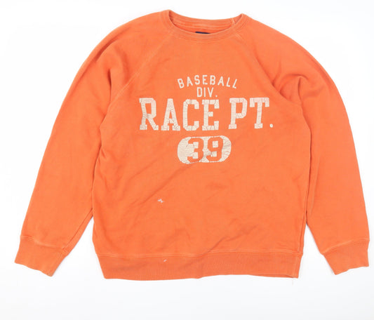 GapKids Boys Orange Baseball Logo Sweatshirt 13-14 Years