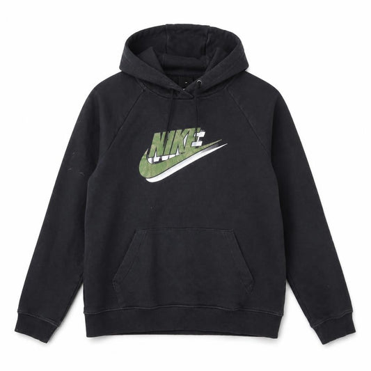 Nike Boys Black Pullover Hoodie with Logo - Size S