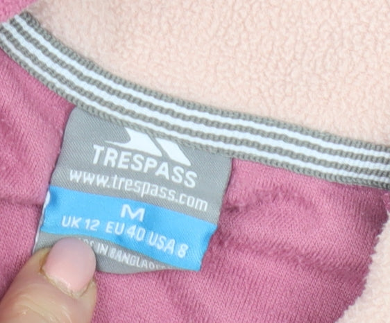 Trespass Women's Pink 1/2 Zip Fleece Pullover M