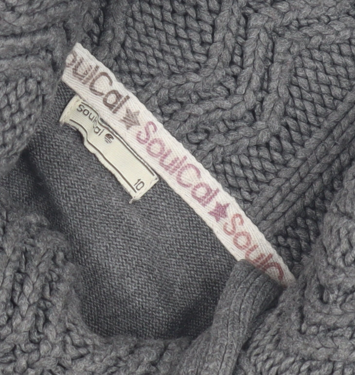 SoulCal Women's Grey Roll Neck Jumper, Size 10, Flared Sleeve