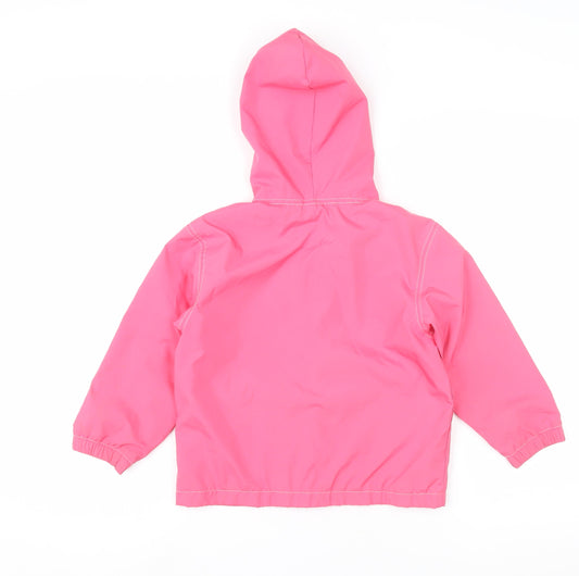 Gap Girls Pink Rain Coat Jacket Size 5 Years Hooded Zip