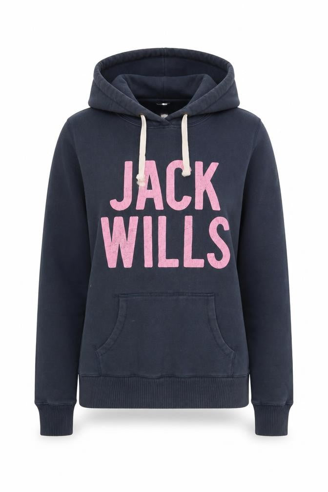 Womens UK 12 Regular Jack Wills Blue Pullover Hoodie