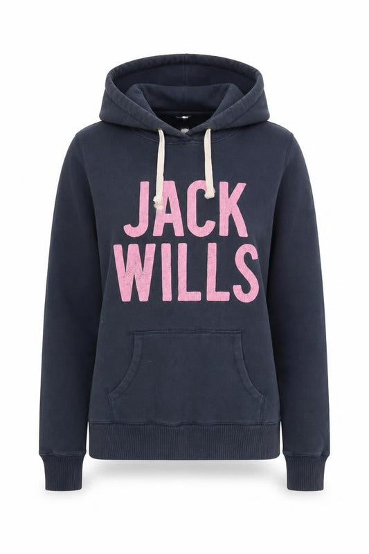 Womens UK 12 Regular Jack Wills Blue Pullover Hoodie