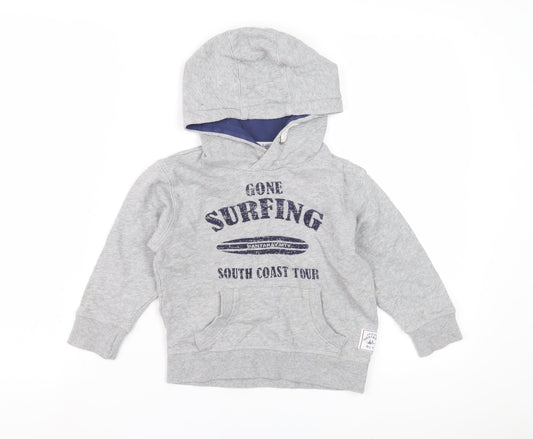 Mandarcy Boys Grey Pullover Hoodie, Age 2-3 Years, Surf Theme