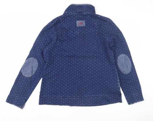 Joules Women's Blue Polka Dot Henley Sweatshirt Size 12