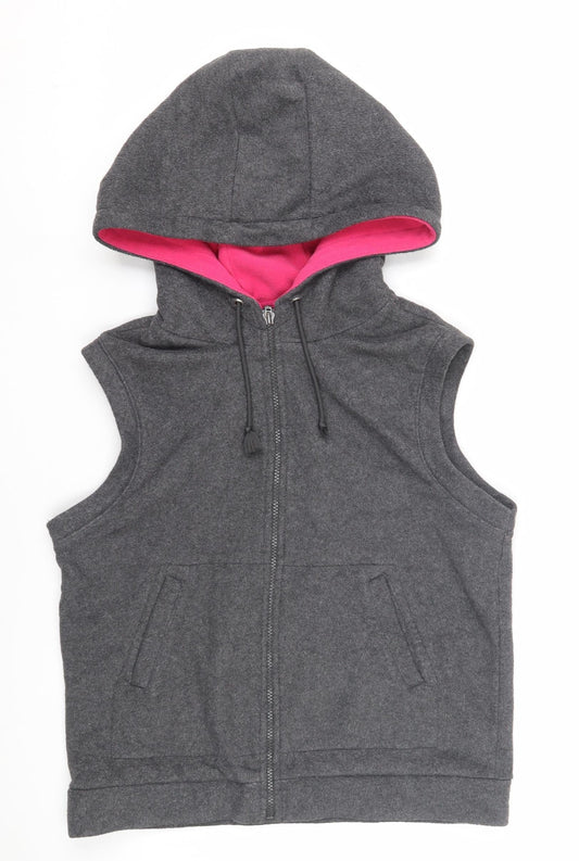 GAP Women's Grey Sleeveless Hooded Waistcoat Size M
