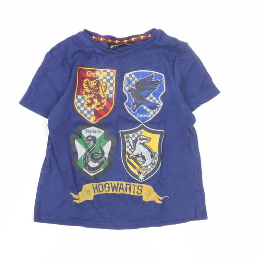 George Harry Potter Boys Blue T-Shirt 6-7 Years Graphic Print