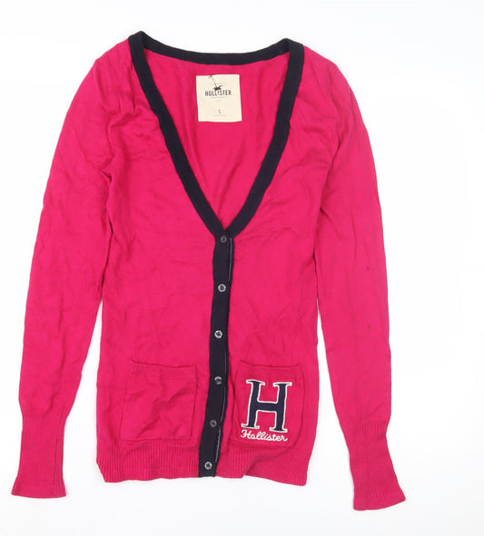 Hollister Women's Pink Cardigan - Size S