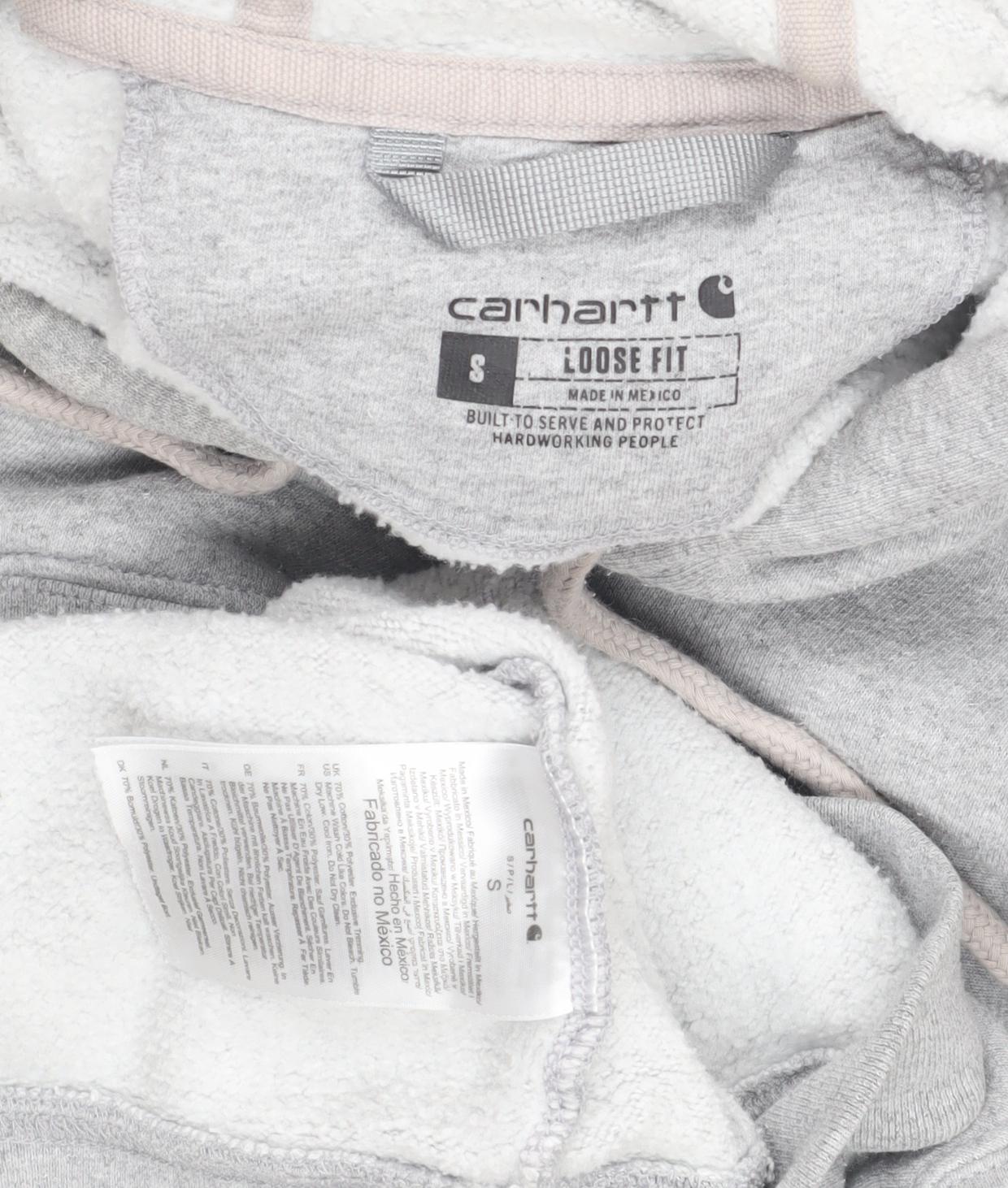Carhartt Men's Grey Pullover Hoodie, Size S, Relaxed Fit