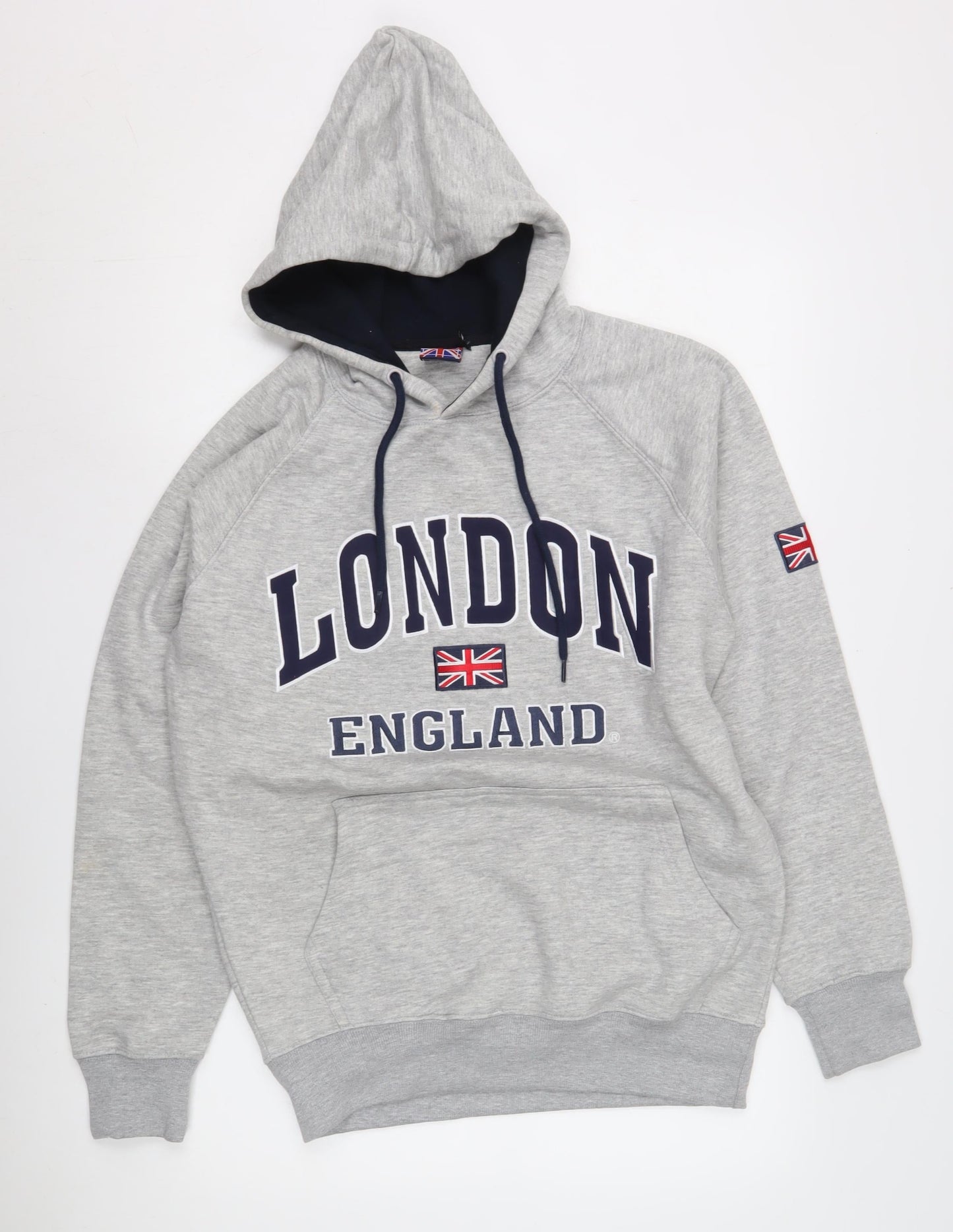 K.K Apparel Men's Grey London Hoodie, L, Pullover