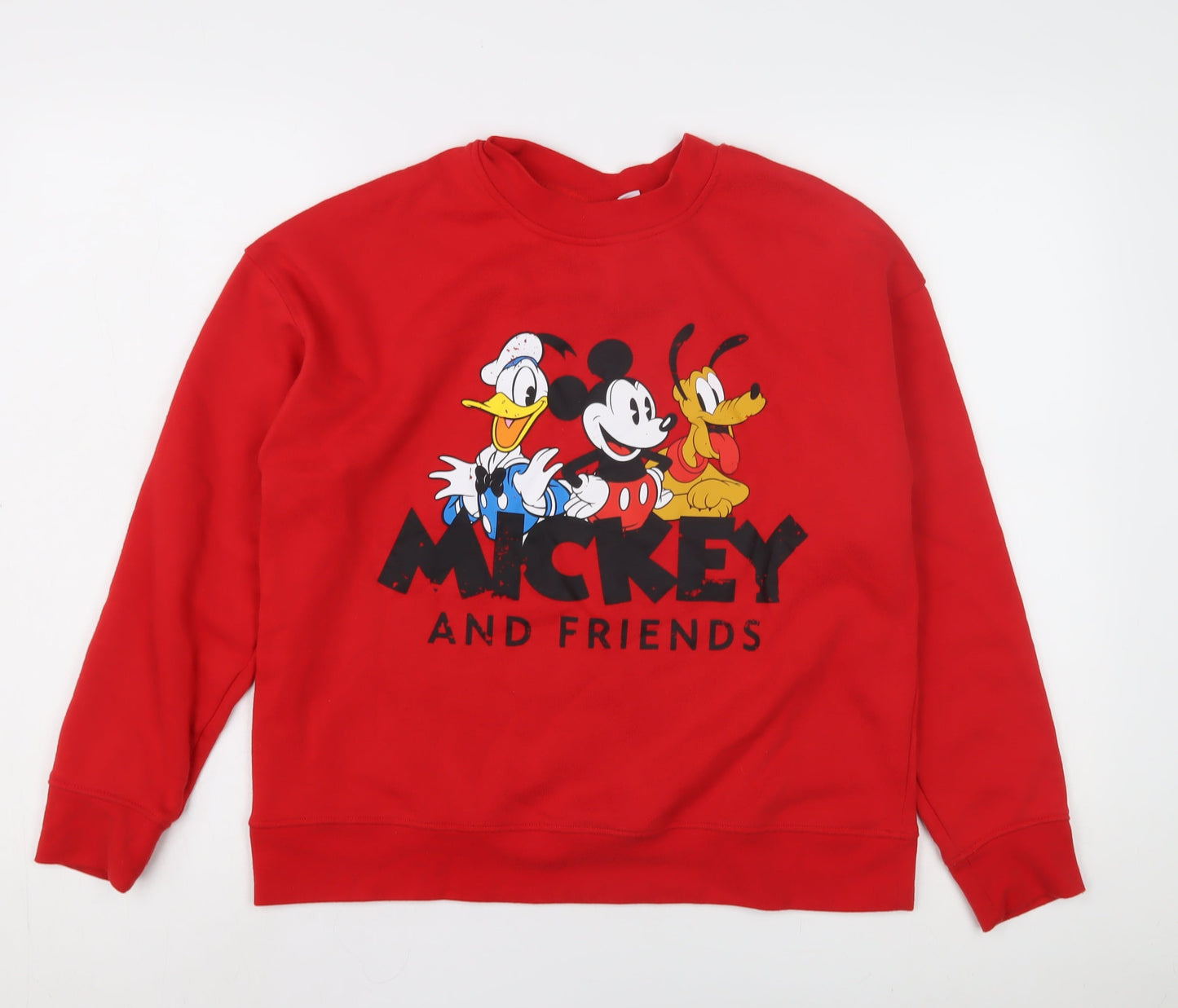 Disney Women's Red Mickey Sweatshirt Size 10 - Cartoon Pullover