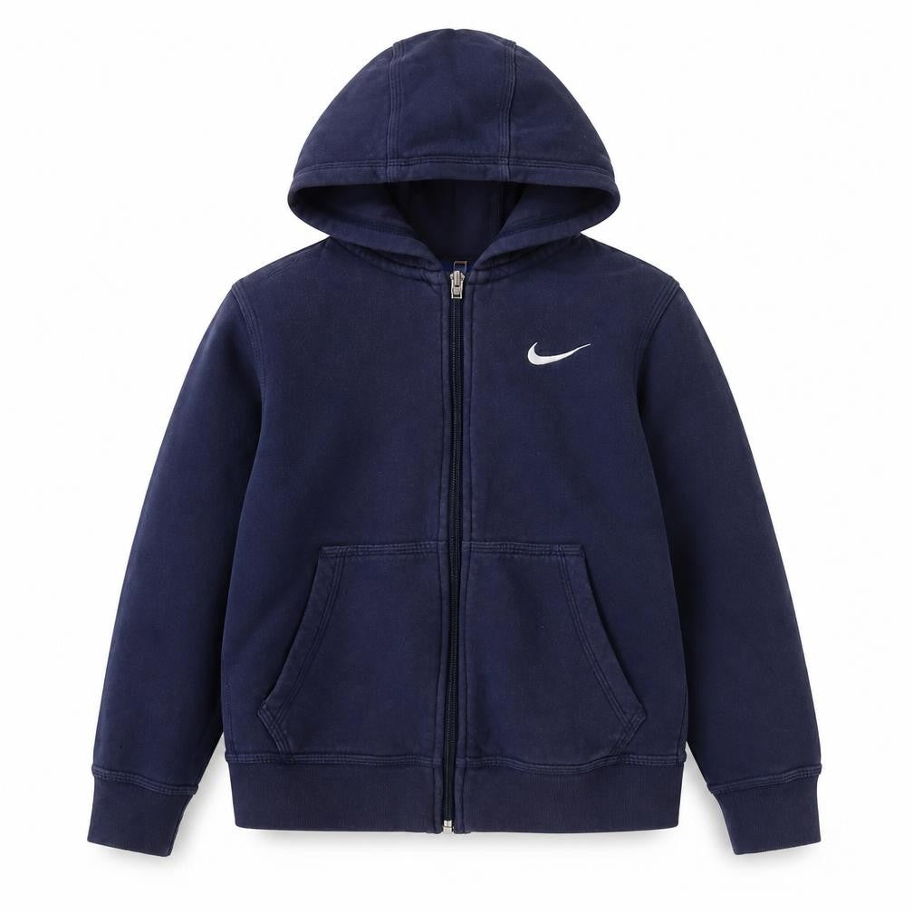 Nike Boys Blue Full Zip Hoodie, Size 8-10, Casual Fleece