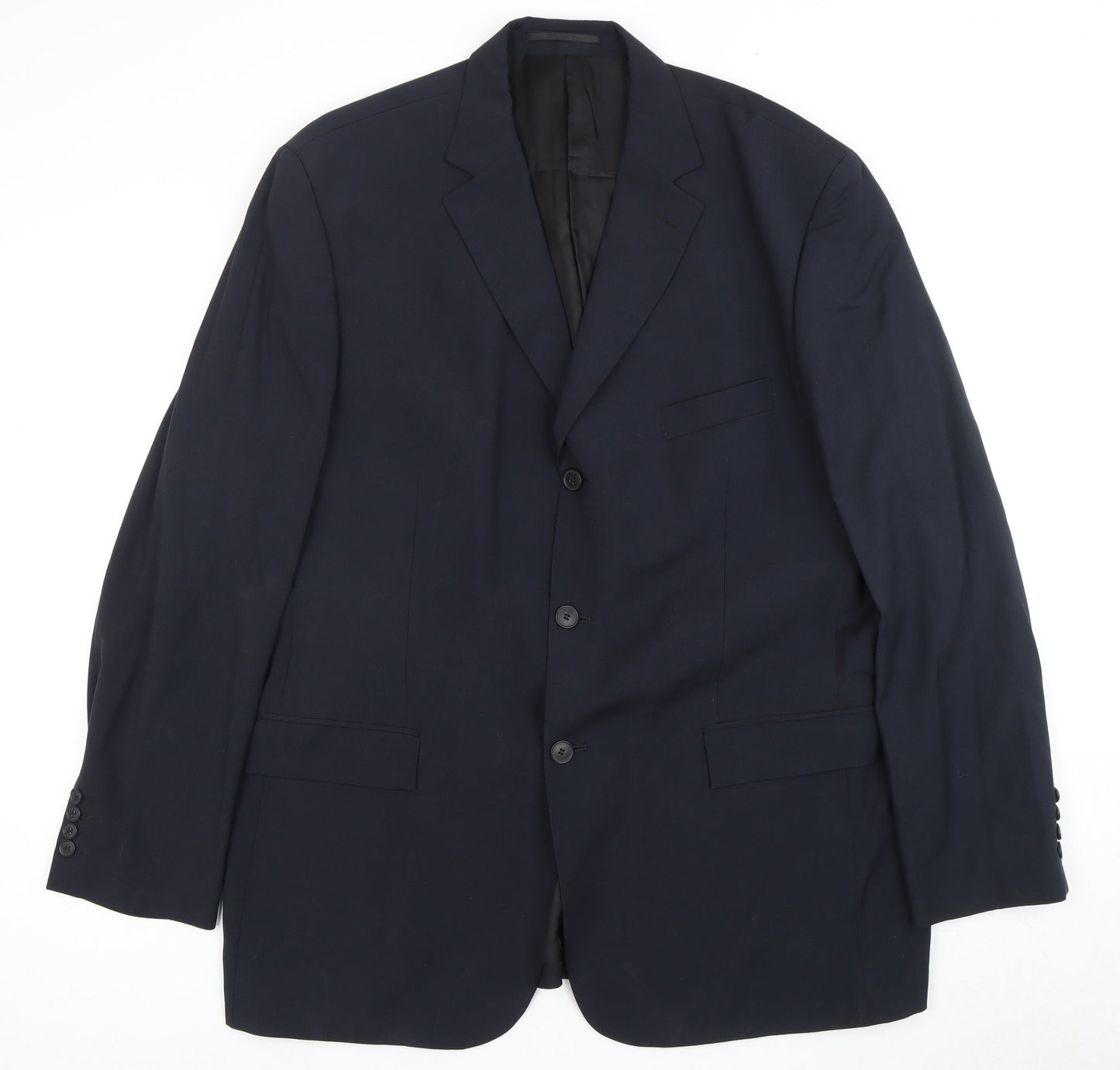 Moss Men’s Blue Wool Suit Jacket, Size 46R Formal Wear