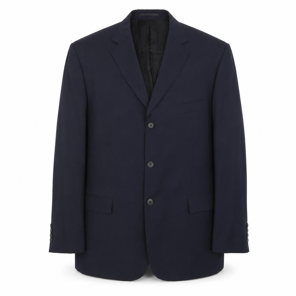 Mens 46 Chest Regular Moss Blue Three-Button Suit Jacket