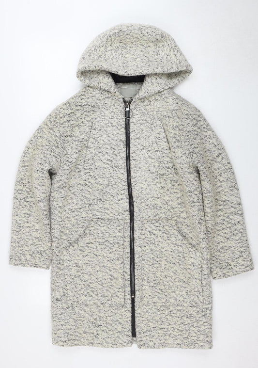 ASOS Women's Grey Hooded Long Sleeve Jacket Size 8