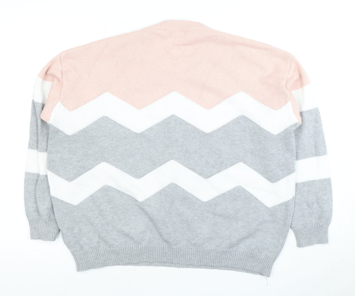 Roman Women's Pink Geometric Pullover Jumper Size 14
