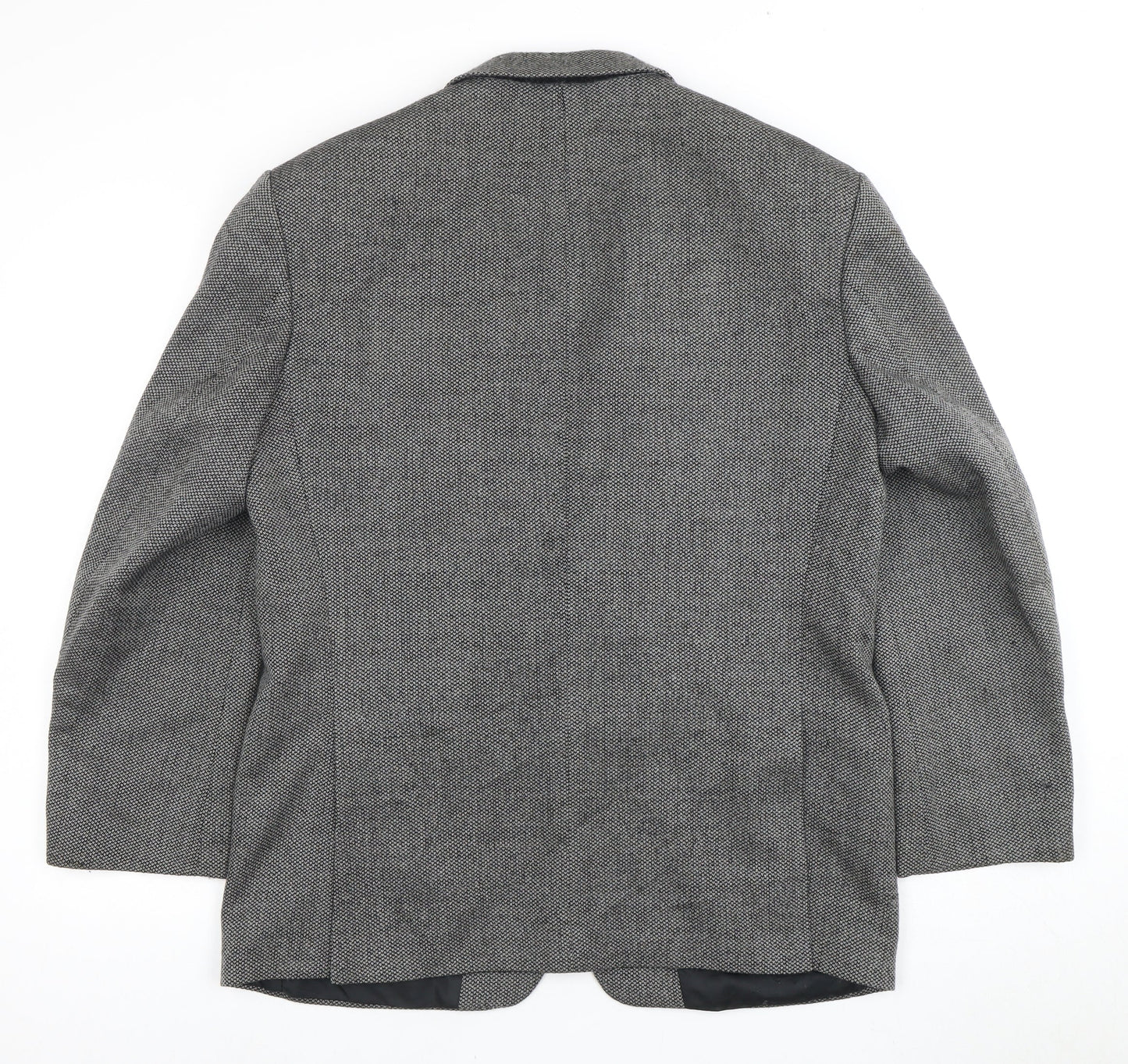 Vintage Men's Grey Wool Blazer 40 Short Herringbone