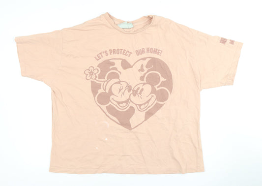 Disney Women’s Pink T-Shirt XL, Mickey & Minnie Graphic